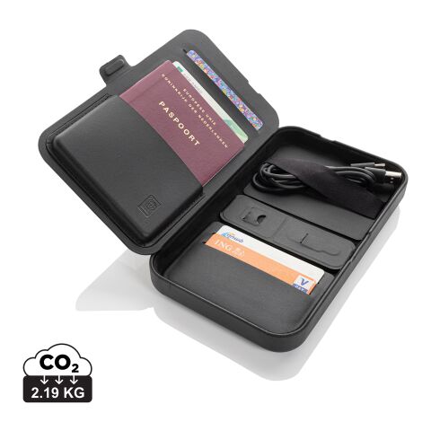 Swiss Peak RCS recycled travel case with 3 in 1 charger black | No Branding | not available | not available