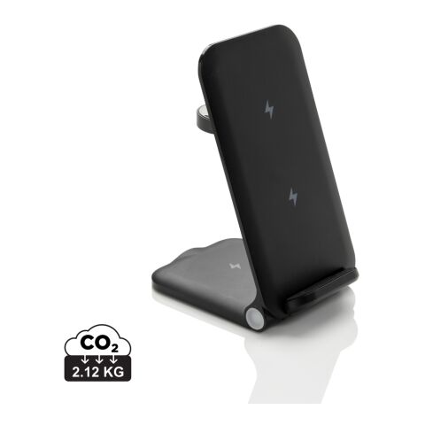 Powerpal 3 in 1 RCS recycled plastic 15W charger black | No Branding | not available | not available