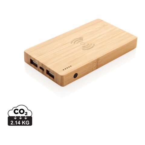 Bamboo 4.000 mAh wireless 5W Powerbank brown | No Branding | not available | not available