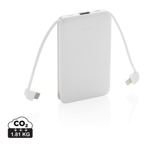 5.000 mAh Pocket Powerbank with integrated cables