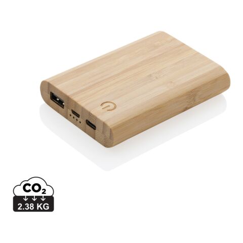 FSC® certified bamboo 5.000 mAh powerbank brown | No Branding | not available | not available
