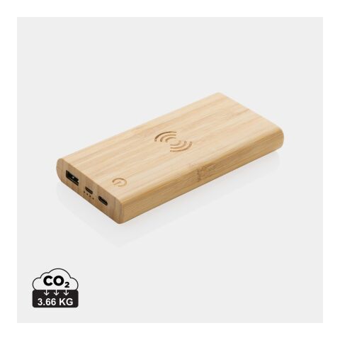 FSC®certified bamboo 8.000 mAh 5W wireless powerbank