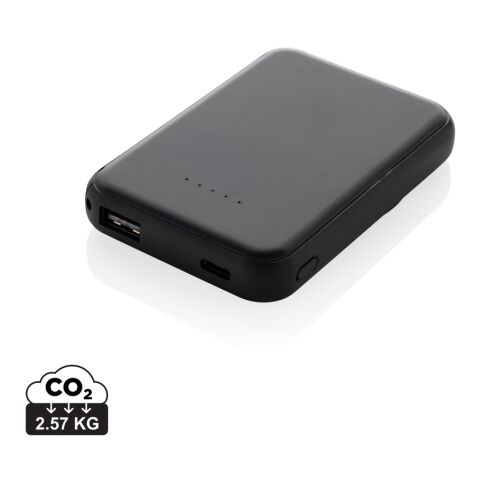 Stellar RCS recycled plastic 5000 mah 5W magnetic powerbank black | No Branding | not available | not available