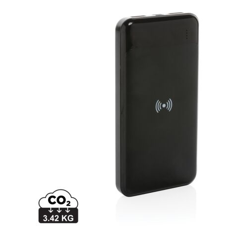 RCS standard recycled plastic wireless powerbank black | No Branding | not available | not available