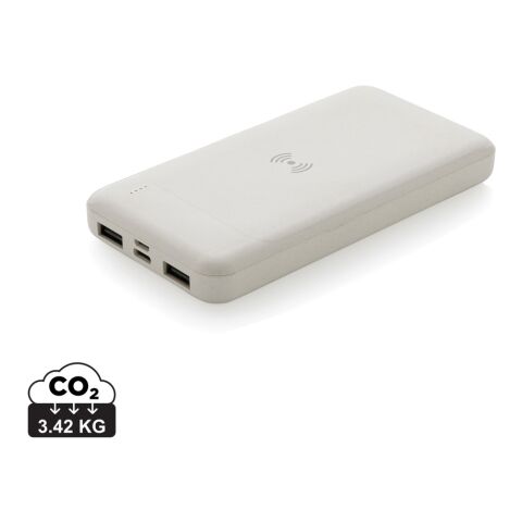 RCS standard recycled plastic wireless powerbank white | No Branding | not available | not available