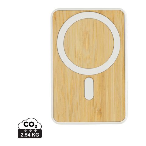 Zen RCS rplastic 5000 mah 5W magnetic bamboo powerbank white | No Branding | not available | not available