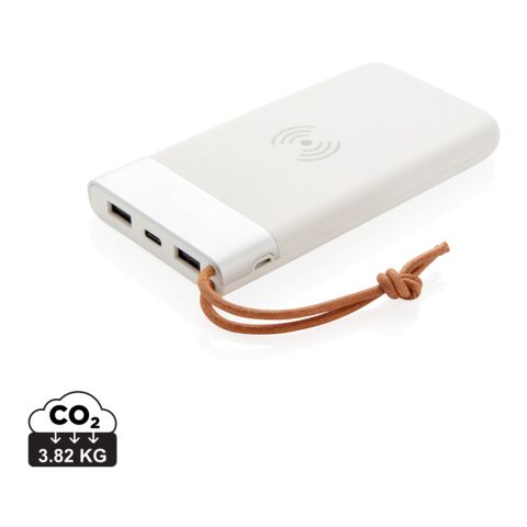 Aria 8.000 mAh 5W wireless charging powerbank white | No Branding | not available | not available