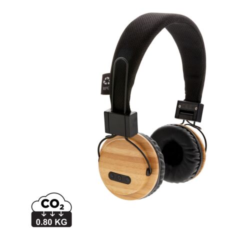Bamboo wireless headphone brown-black | No Branding | not available | not available