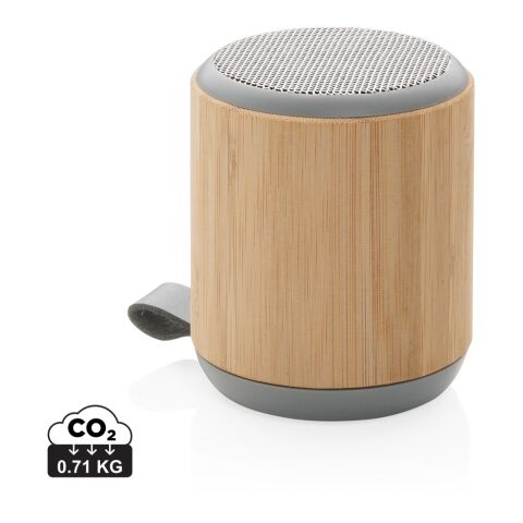 Bamboo and fabric 3W wireless speaker brown | No Branding | not available | not available