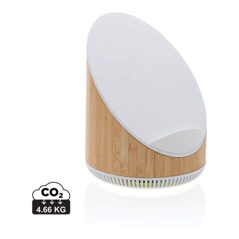 Ovate bamboo 5W speaker with 15W wireless charger brown | No Branding | not available | not available