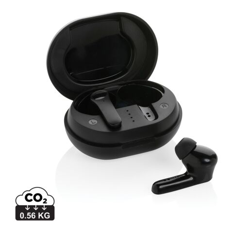 RCS standard recycled plastic TWS earbuds black | No Branding | not available | not available