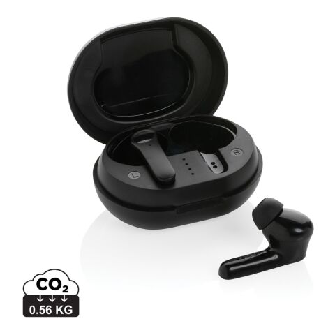 RCS standard recycled plastic TWS earbuds black | No Branding | not available | not available