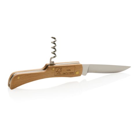 FSC wooden knife with bottle opener