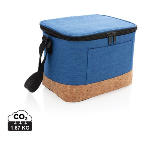 Two tone cooler bag with cork detail blue | No Branding | not available | not available