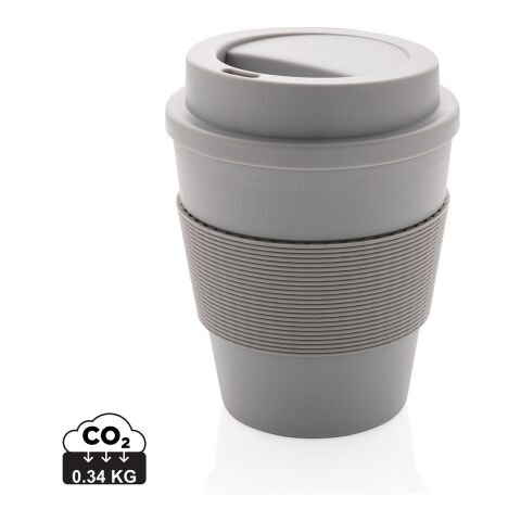 Reusable coffee mug with lid 350ml grey | No Branding | not available | not available
