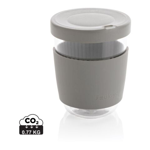 Ukiyo borosilicate glass with silicone lid and sleeve grey | No Branding | not available | not available
