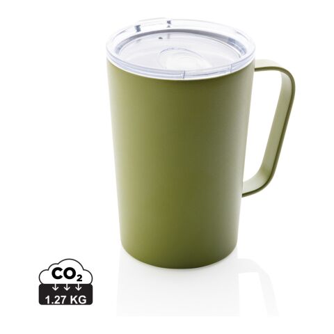 RCS Recycled stainless steel modern vacuum mug with lid green | No Branding | not available | not available