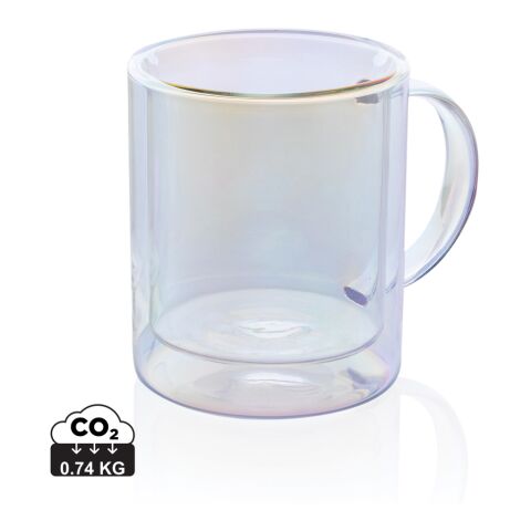 Deluxe double wall electroplated glass mug