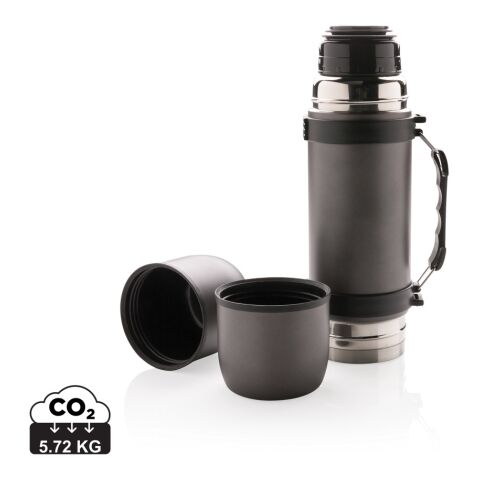 Vacuum flask with 2 cups grey | No Branding | not available | not available