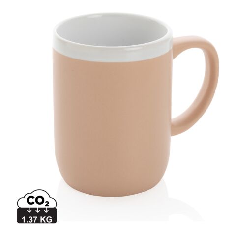 Ceramic mug with white rim brown-white | No Branding | not available | not available