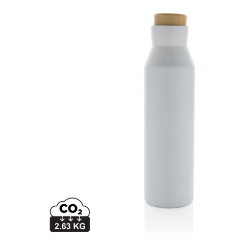 Gaia RCS certified recycled stainless steel vacuum bottle White | No Branding | not available | not available