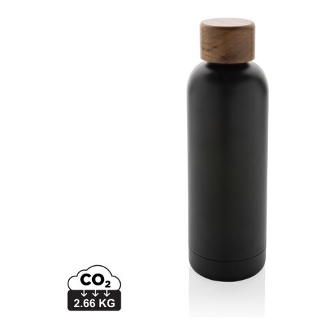 Wood RCS certified recycled stainless steel vacuum bottle