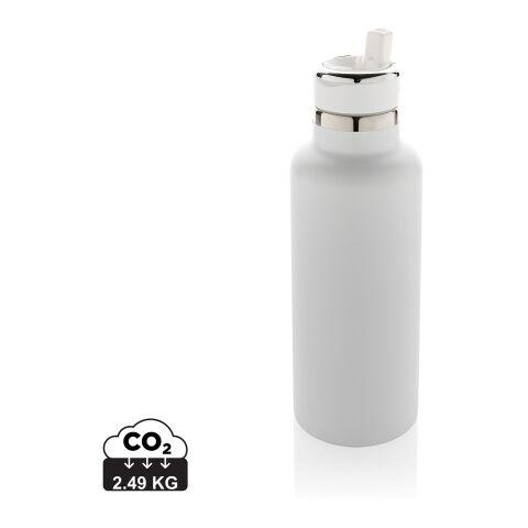 Hydro RCS recycled stainless steel vacuum bottle with spout White | No Branding | not available | not available