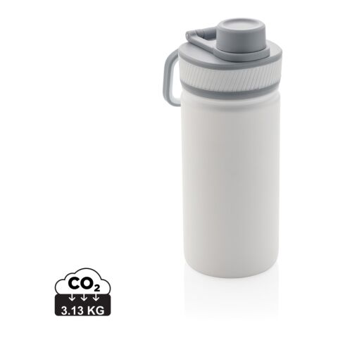 Vacuum stainless steel bottle with sports lid 550ml white-grey | No Branding | not available | not available