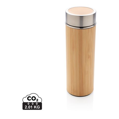 Leak proof bamboo vacuum bottle