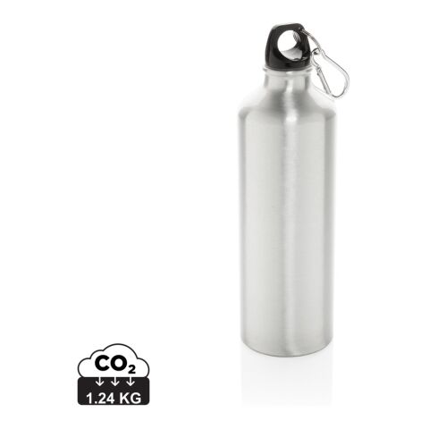 XL aluminium waterbottle with carabiner silver-black | No Branding | not available | not available