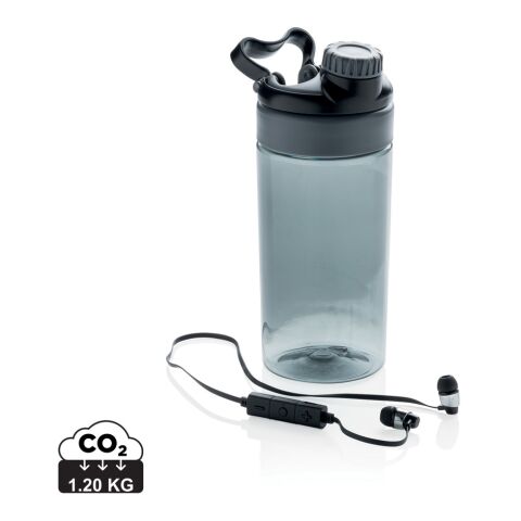 Leakproof bottle with wireless earbuds anthracite-black | No Branding | not available | not available
