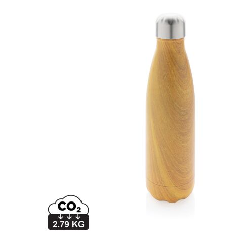 Vacuum insulated ss bottle with wood print