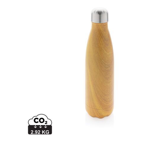 Vacuum insulated ss bottle with wood print