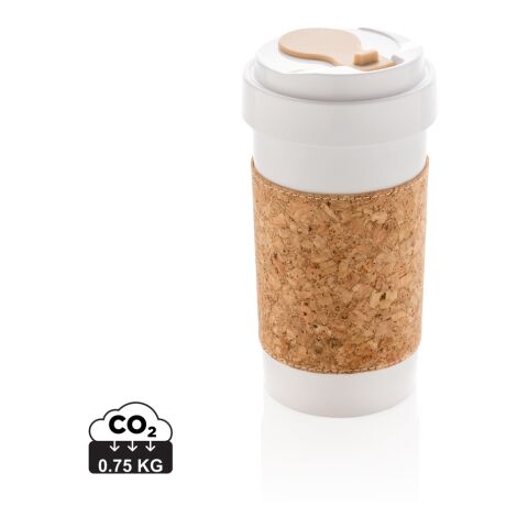 PLA 400ml can with cork sleeve White | No Branding | not available | not available