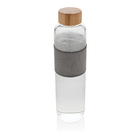 Impact borosilicate glass bottle with bamboo lid white-grey | No Branding | not available | not available