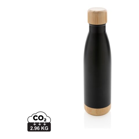 Vacuum stainless steel bottle with bamboo lid and bottom