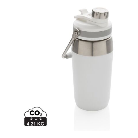 Vacuum stainless steel dual function lid bottle 500ml white | No Branding | not available | not available