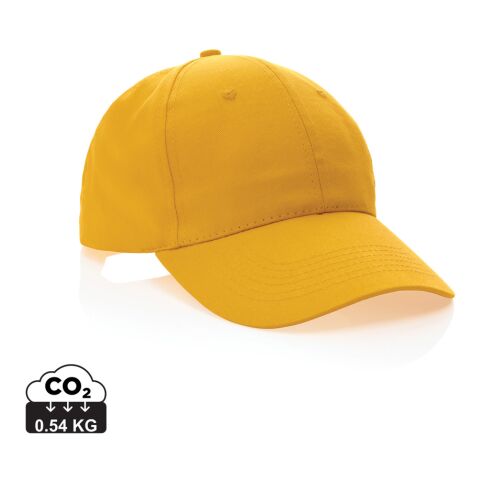 Impact 6 panel 190gr Recycled cotton cap with AWARE™ tracer yellow | No Branding | not available | not available | not available