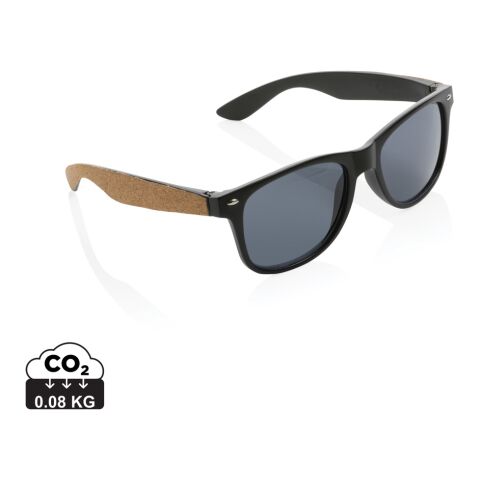 GRS recycled PC plastic sunglasses with FSC® cork black | No Branding | not available | not available