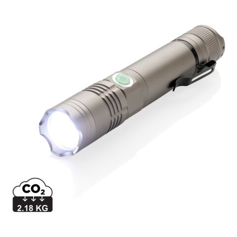 Rechargeable 3W flashlight grey | No Branding | not available | not available