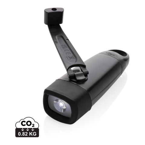Lightwave RCS rplastic USB-rechargeable torch with crank black | No Branding | not available | not available