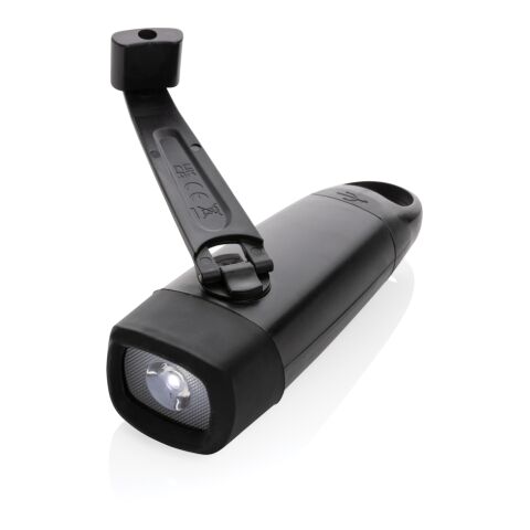 Lightwave RCS rplastic USB-rechargeable torch with crank black | No Branding | not available | not available