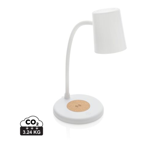 Zenara RCS recycled plastic and cork 15W wireless desk lamp