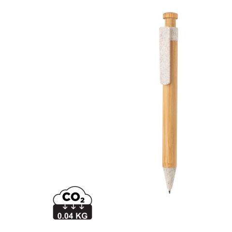 Bamboo pen with wheatstraw clip