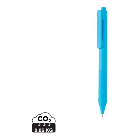 X9 solid pen with silicone grip blue | No Branding | not available | not available