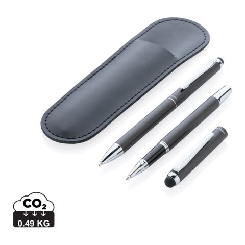 Swiss Peak deluxe pen set in PU pouch black | No Branding | not available | not available