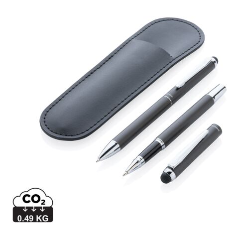 Swiss Peak deluxe pen set in PU pouch black | No Branding | not available | not available