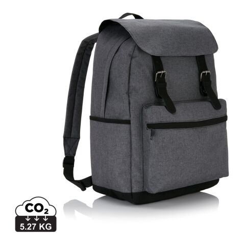 Laptop backpack with magnetic buckle straps grey | No Branding | not available | not available | not available