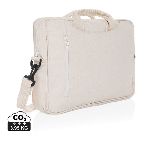 Laluka AWARE™ recycled cotton 15.4 inch laptop bag white | No Branding | not available | not available | not available