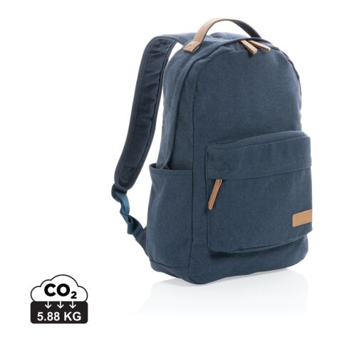 Impact AWARE™ 16 oz. recycled canvas backpack blue | No Branding | not available | not available | not available